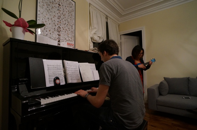 Unfortuntely, the only photo we have of Stephane is of his back while he played his piano magnificently. He would let us play 'guess what movie soundtrack I'm playing' every night till late. It was soooo much fun!
