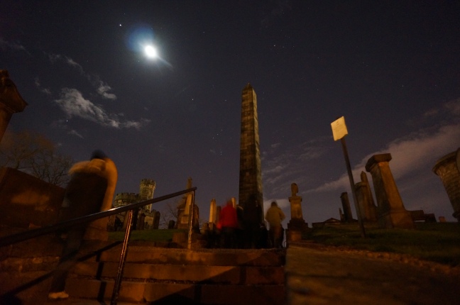 A night stroll in Old Calton Burial Ground with the Sandeman's Night walking tour.